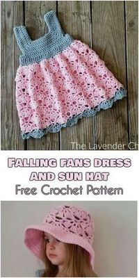 Falling Fans Dress and Sun Hat [Free Crochet Pattern] #summerdresses #freecrochetpatterns #dresspattern