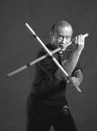 Dan Inosanto with kali sticks. He was a training partner of Bruce Lee. He is an authority on Jeet Do and on Filipino Martial Arts including Eskrima and Pencak Silat