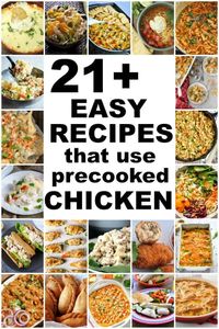 21 Boiled Chicken Recipes, a great list of easy recipes that use precooked chicken. A wide range of simple delicious recipes from healthy to decadent!