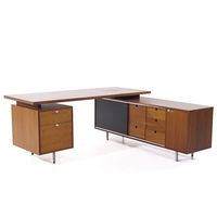 George Nelson for Herman Miller 9000 Series Mid Century Walnut Executive Corner Desk with Return | Mid Century Modern Furniture - Mid Century Furniture Chicago