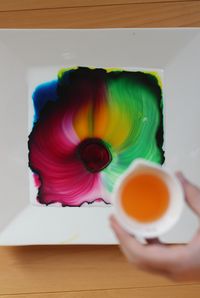 All you need is milk, food coloring and dish soap. So cool! Art project