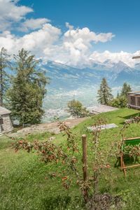 Breathtaking views of Les Rhone Valley from the garden at Chalet Sorbier ☀  #nendaz #luxurychalet #luxurytravel #swissalps #summerinthealps