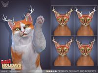 The Sims Resource - Deer Golden Antlers For Cats