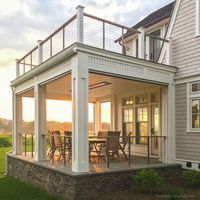 Classic Newport porch with a ceiling heater