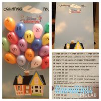 Our Disney Countdown Calendar! I'm very proud of this since I haven't seen one quite like it. Every day the kids get to pop a balloon and get an activity from inside!