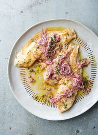 Grilled Fish with Caper and Red Onion Dressing | dish » Dish Magazine