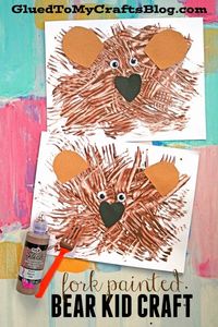 Fork Painted Bear - Kid Craft