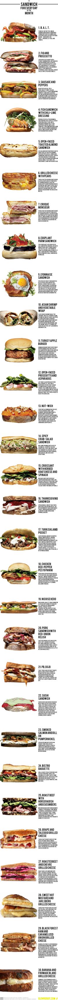 A sandwich for every day of the month . . .