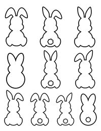 10 bunny outlines svg