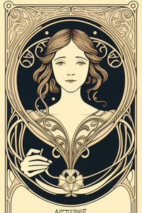 beautiful vintage art nouveau style art illustration