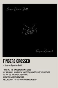 minimal polaroid song poster for fingers crossed by lauren spencer-smith