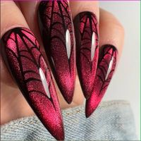 Enhance your Halloween look with our Spider Web Red Velvet Cat Eye press on nails. These trendy, reusable false nails are perfect for a spooky, glamorous style. Available in short and long Almond shapes, they apply easily with glue or as stick on nails.📦 What comes with your press on nail kit? 10 nails of your size 24 adhesive tabs 1 nail file 1 cuticle stick Instructions on how to apply and remove them. Finding Your Size:Check out our sizing chart or Visit our sizing tutorial here: Sizing DirectionsNot sure about the size? It’s better to go a bit bigger – you can always file them down for a snug fit.Remember, we can’t do cancellations for size issues, so measuring right is key!Quality You Can TrustWe use only the best materials for our luxury press-on nails. 2-5 days with adhesive tabs2-