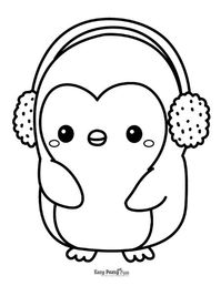 Cute baby penguin coloring sheet