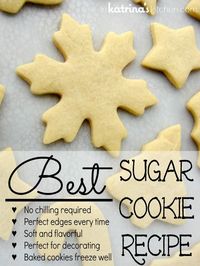 Best Sugar Cookie Recipe ~ Comes together quickly. No chilling required. Perfect edges every time. Soft and Flavorful. Perfect for decorating. Freeze well.