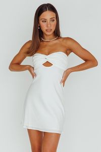 Shop the Firefly Twist Bust Mini Dress White | Selfie Leslie