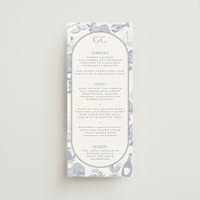 Coastal Toile Long Menus by Jenna Holcomb | Minted