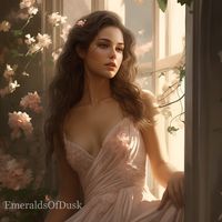 Elain, surrounded by flowers (AI art) #acotar #booktok