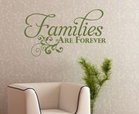 { THIS LISTING INCLUDES } (1) Families are Forever vinyl decal Measures 22" wide by 12.7" tall • Step by Step Application Instructions • Bonus Application Tool & Test Decal This is a great size to put on a wall with your family pictures! --Color in main photo: Olive--