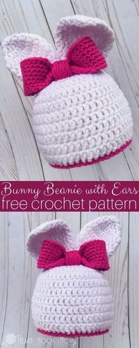 Bunny Hat With Ears Free Crochet Pattern