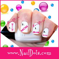 Mom Nail Decals - Soccer Mom, football mom, baseball mom, basketball mom.  Combine these great decals with the sport of your choice for a unique look