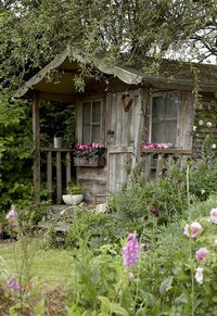 garden shed | rustic potting shed adds to the enchantment of the garden.