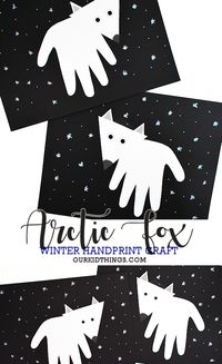 Handprint Arctic Fox Craft #winter #animalcraft #handprintcraft #kidscraft #kidcrafts