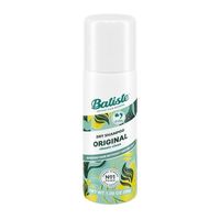 Take your hair from flat to fab with Batiste Dry Shampoo. Our waterless formula targets excess oil, dirt, and grease at the roots. Just spray in, massage, style, and go. Batiste Dry Shampoo instantly makes your hair feel clean, fresh, and with added body and texture. Perfect for the girl-on-the-go, our Mini 1.6 fl. oz. bottle is perfect for touch-ups at the gym, the office, or out on the town. Let's face it, life gets crazy sometimes and skipping a wash (or two) is inevitable. With Batiste Dry S