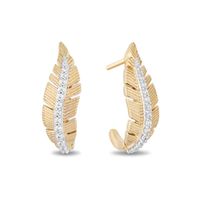 Enchanted Disney Pocahontas 1/5 CT. T.W. Diamond Feather Stud Earrings in 10K Gold