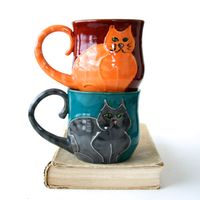 Kitty Cat Mug  Choose Your Color  Hand Thrown by BackBayPottery, $39.50