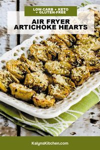 Everyone who's a fan of artichoke hearts is going to love these Air Fryer Artichoke Hearts for a quick-and-easy appetizer or side dish! And this recipe is great for Keto or low-carb diets, and it's also gluten-free! [found on KalynsKitchen.com] #AirFryerArtichokeHearts #LowCarbAppetizer