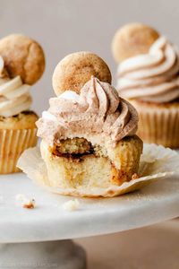 Cinnamon-Swirl Snickerdoodle Cupcakes