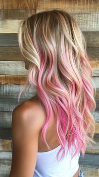 Add bright pink highlights for a bold and trendy look that stands out against tan skin. Visit our page for tips on achieving this vivid style. Save this pin for highlight ideas! Tags: #BrightPinkHighlights #HairColor #TanSkin