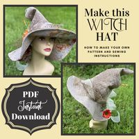 DIY Witch Hat Instructions Pattern Halloween Pagan | Etsy