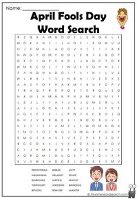 april fools day word search - Monster Word Search