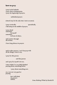 A poem about prayer from the book Making Whole by Rachel H Christian poetry, poetry about praying, praying quotes, Christian poems, poetry for Christian women, faith poems, power of prayer quotes