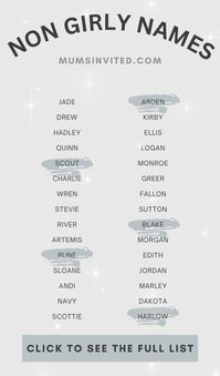 Looking for a baby name that's not too feminine? Check out our list of non-girly girl names that are perfect for your little one! From masculine girl names like Cameron and Hunter to unisex names like Avery and Jordan, there's a name for every taste. And if you're looking for something truly unique, consider androgynous names like Taylor and Skylar or gender-neutral names like Morgan and Casey. With options like tomboyish names such as Charlie, you're sure to find something that fits your style.