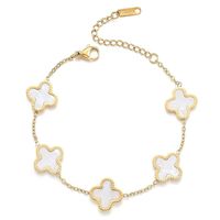 PRICES MAY VARY. Title: 18K Gold Plated Four Leaf Clover Bracelet for Women Lucky Link Clover Bracelets,Unique Jewelry Gifts Trendy for Women, Christmas Valentine's Mother's Day Gifts (White). Product Type: Departments > Women > Jewelry > Bracelets > Link