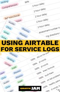 Airtable is a popular online tool that can be used to collect data in a special education classroom setting.  Learn how to use Airtable to make your life easier and more organized with this blog post.  Learn tips and tricks I wish I had as a new special education teacher so that you are off to a great start!  Use this data collection system in your classroom!#GirafficJam#Airtable#HowtoUseAirtable#DataCollection#NewSpecialEducationTeacher#NewTeacherTips#NewTeacherTricks#ProgressUpdates#WritingIEP