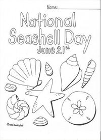 The beach is a fun destination for many vacationers, and what better way to remember your trip, but collecting seashells. June 21st is National Seashell Day and NoodlzArt has drawn some fun pages to enjoy this holiday. Included in these four hand drawn activities are:A National Seashell Day cololo...