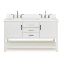 Winston Porter Padraigin 61'' Double Bathroom Vanity with White Quartz Top | Wayfair