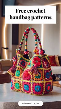 Make a beautiful crochet handbag with these free patterns. A must-have for anyone looking to add a creative and chic accessory to their style