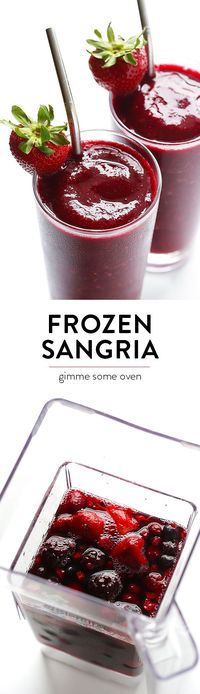 Frozen Sangria -- ready to go in about 2 minutes, and SO tasty! | gimmesomeoven.com