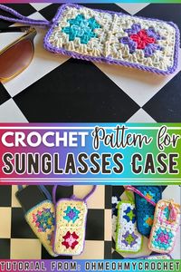 In this tutorial, you'll learn to crochet a stylish sunglasses case using two panels of granny squares. It's perfect for beginners with some experience, needing just cotton yarn and a 3.5mm hook. The case is handy for holding sunglasses or small accessories.