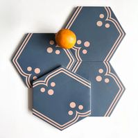 Unique Pattern Hexagon Tile - Pomelo Midnight Fresa 8" - Clay Imports Online Store