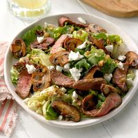 Mushroom Steak Salad with Walnut Vinaigrette