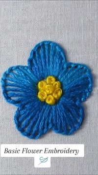 Learn how to create beautiful basic flower embroidery with our step-by-step tutorial. Perfect for beginners! 🌸✨ #Embroidery #DIYCrafts #FloralStitching