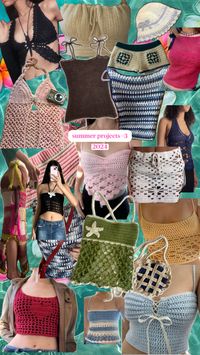 Summer crochet and knit tops, skirts, and accessories