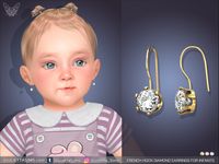 The Sims Resource - French Hook Diamond Earrings Infants