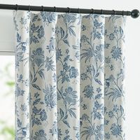 Curtainking floral blackout curtains are ideal for giving your living space a personalized, charming look. These practical and beautiful floral pattern curtain sets are sure to "wow" your guests and make your room look stylish, chic and inviting! Room darkening curtains encourage the best possible sleep and most comfortable setting for time of privacy and relax by automatically darkening and lowering noise levels. Reducing your heating and cooling costs by keeping sunlight and drafts out. These fresh floral curtains the perfect window treatment for your home, office, apartment, business and more. Size: 50 x 84.  Color: Blue.