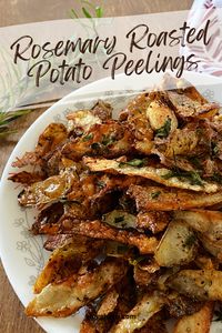 Don't throw away those potato peels! Make these delicious Rosemary Roasted Potato Peelings with them. Serve as an appetizer or quick snack. Change up the seasonings with your favorite such as taco seasonings, ranch, or even buffalo! Great way to reduce food waste! via @blogghetti